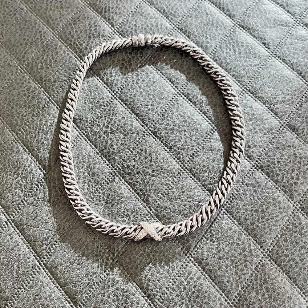 David Yurman Diamond X Vintage Wheat Chain Necklace - Picture 2 of 10